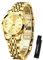 OLEVS Goldene Uhr Damen Luxus Gold Kleines Gesicht Edelstahl Analoger Quarz Damenuhren Klassisches Römische Ziffern Diamant Kleid Uhr Leuchtend Wasserdicht mit Datum Armbanduhr Damen