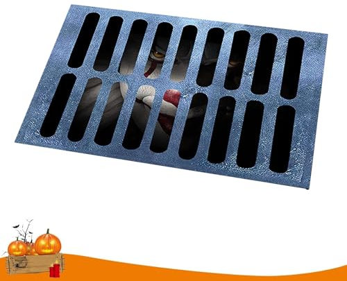Viechoes Halloween Fußmatte 3D,Clown Halloween Dekoration,Stereo Vision Teppich,Badematten Scary,Halloween lustige Horror-Fußmatte,Horror Clown Grusel Draußen Willkommen Fußmatten (ClownB)