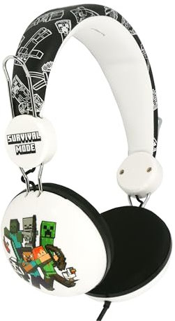 Auriculares con Cable con Licencia Oficial Minecraft para NIÑOS A Partir DE 8 AÑOS hasta Adultos