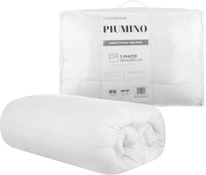 KASANOVA Piumino Matrimoniale Bianco in Microfibra