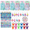 98 Stück Meerjungfrau Party Mitgebsel Kindergeburtstag Set,Meerjungfrau Geburtstag Party Supplies,Inklusive 12 Kinder Slap Armbänder,12 Schlüsselanhänger ,12 Geschenktüte,12 Stempel,50 Aufkleber