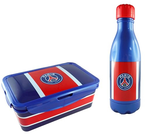 PSG Trinkflasche + Brotdose, offizielle Kollektion von Paris Saint-Germain