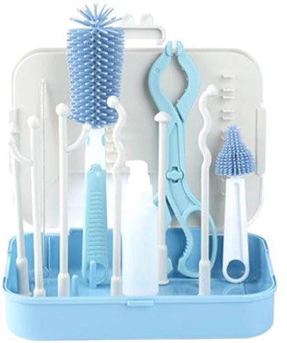 Kit de limpieza de biberones de viaje,Kit de limpieza de biberones de viaje - Kit de limpieza para lavadora de botellas de viaje,Kit de limpieza de botellas con cepillo para botellas, cepillo de paja,