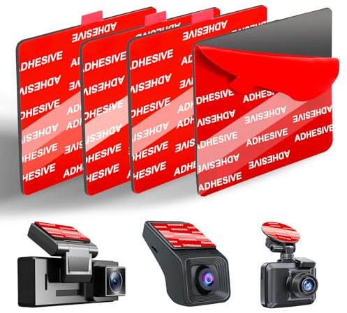 ILKCC Very High Bond Sticky Adhesive Pad for Dash Cam Windshield, 4Pcs 2.83 Square Heat-Resistant Double-Sided Replacement Sticker for Dashcam Car Mount, Glue Strip Tape for Suction Cup Phone Holder