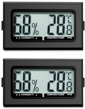 Digital Thermometer Innen Hygrometer Mini Hygrometer Thermometer Innen Reptilien Digitaler Hygrometer, für Büro, Küche, LCD-Thermometer Inkubator, Thermometer Gewächshaus (2)