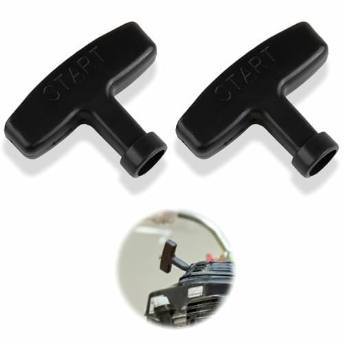 2 Stück Benzinmotor-Startergriff, Starter Griff, Seilzugstarter für Rasenmäher, Kettensäge, Generator, Starter Zubehör, Schwarz