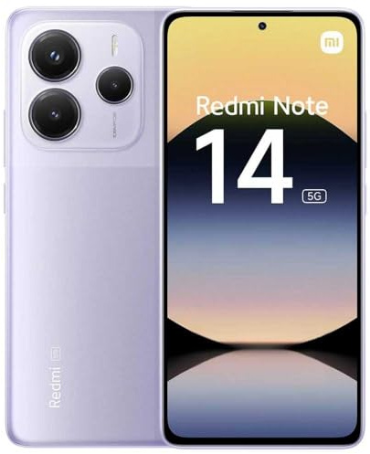 Xiaomi Redmi Note 14 5G Handy 120 Hz 6,88 Zoll, Smartphone 8 + 256 GB Sans mit Helio G81 Ultra Prozessor und Dual-Kamera mit 50 MP AI 5160 mAh Akku bis zu 22 Stunden Videowiedergabe (Violett)