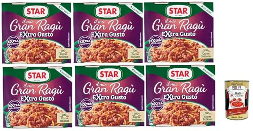 Italian Gourmet Il Mio Gran Ragù Extra Gusto Fleischsauce 6 x 2 x 180g | Condimento ricco con carne italiana; herzhaft für Pasta, Lasagne und, Gesamtnettogewicht 360 g + Kostenlos Polpa 400g