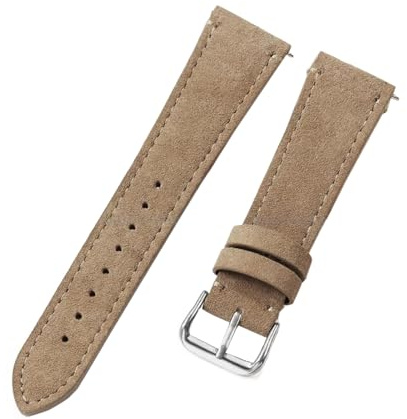 Rodsah 20 mm 22 mm Uhrenarmband aus weichem Wildleder, Vintage-Leder, Schnellverschluss-Uhrenarmband