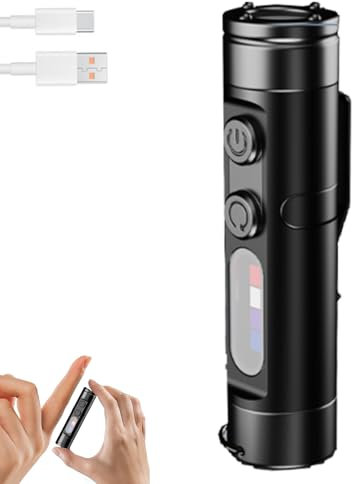 TacliteMini – The Ultimate Everyday Micro Tool - TacliteMini Rechargeable Flashlight with Hat Clip - Rechargeable LED Magnetic Super Bright Tactical Flashlight - Waterproof, 3 Brightness (Black)