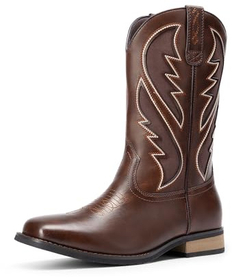 Bruno Marc Men's Western Cowboy Boots | Retro Durable Classic Fashionable Embroidered Pull On Slip Resistant Boot Cowgirl Knee High Music Festival