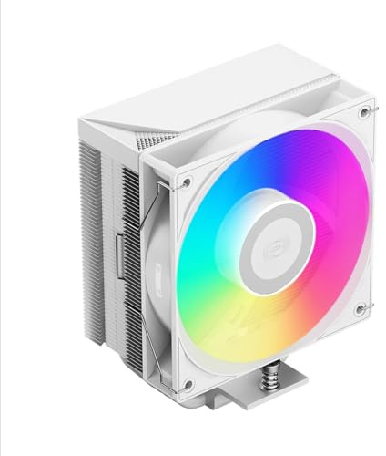 PCCOOLER Disipador de Aire para CPU, 5×6mm tubos de calor, ventilador ARGB de 73.3 CFM, compatible con Intel LGA115X/1200/1700/1851 y AMD AM4/AM5 (RT500 TC ARGB WH)