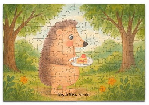 Mr. & Mrs. Panda Puzzle Igel Kuchenstück Design 96 Teile - Geschenk, 1500, Kuchen Backen, 2000, Legespiel, Essen Spruch, 300, 500, Torte, Lustige Sprüche, Geburtstagskuchen