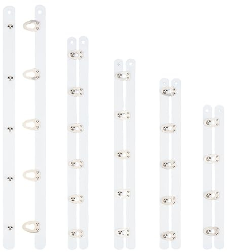 CALFOVERA 5 Sets Corset Busk Steel with Buttons Steel Stainless White Front Closure Replacement Boning Spring Eye Closures Busk Clip Hooks for Corset Bustier Waist Trainer Wedding Dress Sewing