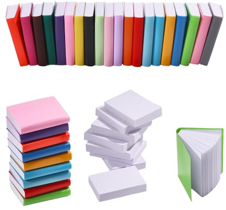 FREEBLOSS 200 Miniatur Bücher (Weiß Leer) 40 Puppenhaus Buchdeckel & 160 Innenseiten Maßstab 1:12 Bunte Miniaturbücher Für DIY Bastelarbeiten Und Puppenhausdekoration