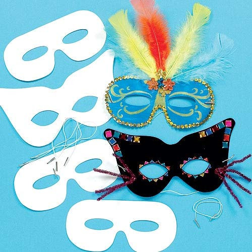 Baker Ross Masques à personnaliser (lot de 12) - Matériel créatif pour enfants et adultes, Blanc, Assorted