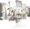 B&D XXL - Wandbilder XXL Blumen Orchidee 200x100cm 5 tlg - Wand Deko Leinwand Bilder Groß Wanddeko Wohnzimmer Schlafzimmer Kunstdrucke - Abstrakt Natur grau a-A-0004-b-n