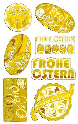 Avery Zweckform 39157 Oster Sticker (Frohe Ostern, zum Basteln für Ostergeschenke oder Deko, geprägte Folie) 7 Osteraufkleber