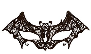 HENBRANDT Schwarze Spitze Fledermaus Maske Ball Maske Halloween Gothic Zubehör Kostüm