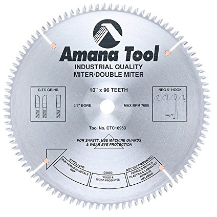 Amana Tool - CTC10963 Hartmetallbestückte Gehrung California TC Grind 25,4 cm Durchmesser x 96T C-Tcg, -5