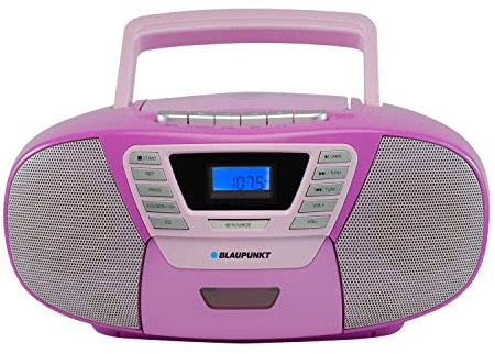 Blaupunkt B 120 VL tragbarer Kinder CD Player mit Bluetooth | Kassettenfach | Hörbuch Funktion | - mit USB | kleines CD-Radio | Aux | PLL UKW Radio mit CD Spieler | Flieder