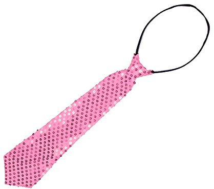 TrendandStylez Pailletten Glitzer Krawatte Schlips 8 Farben (Rosa)
