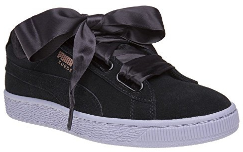Puma, Damen-Sneaker aus Wildleder, Typ „Heart Safari“, knöchelfrei, Schwarz - Black Gold Vr - Größe: 42 EU