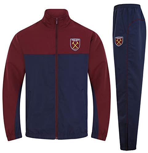 West Ham United FC - Herren Trainingsanzug - Jacke & Hose - Offizielles Merchandise - Geschenk für Fußballfans - Dunkelblau - L