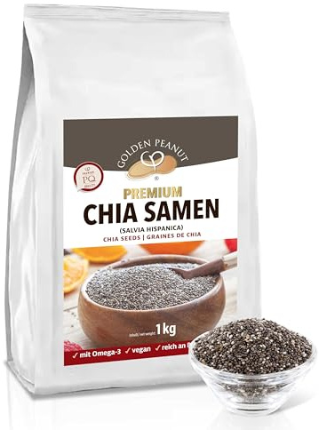GOLDEN PEANUT Chia Samen Premium Omega-3 Backen Müsli Smoothie 1kg