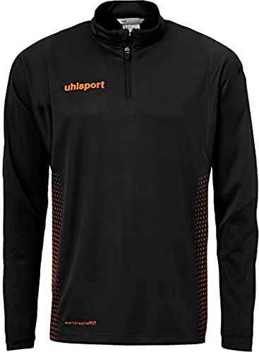 Uhlsport Herren Herren Sweatshirt Score 1/4 Zip Top, schwarz/Fluo orange, XXXL, 100214609