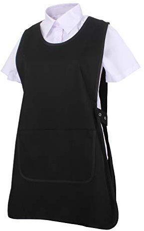 MISEMIYA - DELANTAL IMPERMEABLE UNIFORME ESTÉTICA LABORAL LIMPIEZA CLINICA HOSPITAL VETERINARIA SANIDAD Médico Enfermera - Ref.868 - M, Delantal Limpieza 868-1 Negro