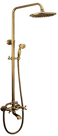 Homelava Duscharmatur Regenfall Antik Messing Wandmontage mit Handbrause