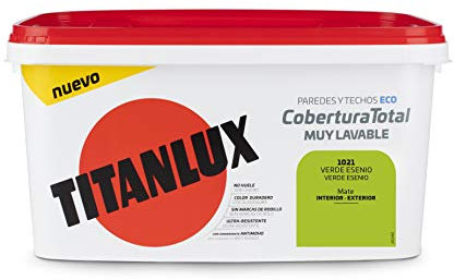 Titanlux Titan Pintura Plástica Covertura Total 4L Gama de Colores (1021 Verde Esenio)
