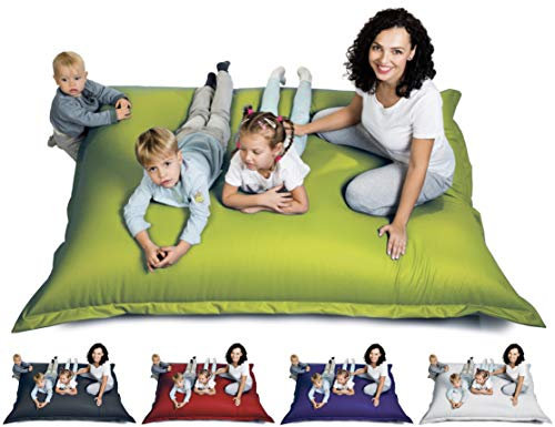 sunnypillow XXL Sitzsack, Sitzkissen aus Kunstleder Outdoor & Indoor 180 x 145 cm mit 380L Styropor Füllung Sessel für Kinder & Erwachsene Sofa Beanbag viele Farben und Größen zur Auswahl Grün
