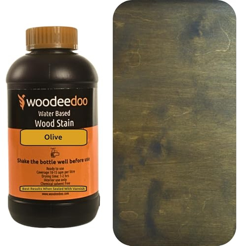WooDeeDoo Water Based Wood Stain | Wood Dye | Ready to Use | Environmentally Friendly | Solvent Free | Odour Free | 200 ml | Olive