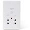 Lieber Silk White Single Gang Shaver Socket Dual Voltage 230/115v - Curved Edge Shaver Plug Socket for Bathroom