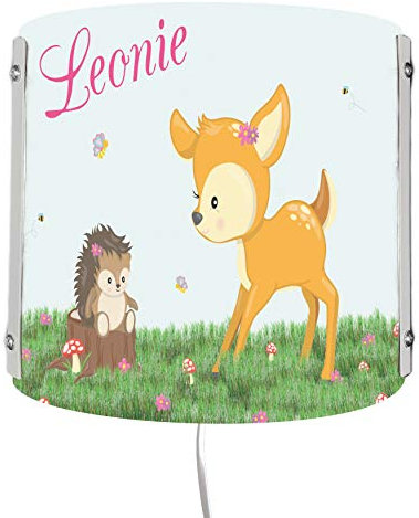 CreaDesign WA-1015, Reh, Kinderzimmer Wandlampe personalisiert mit Namen, Nachtlicht/Schlummerlicht für Steckdose, E14, 22 x 22,5 x 8,5 cm
