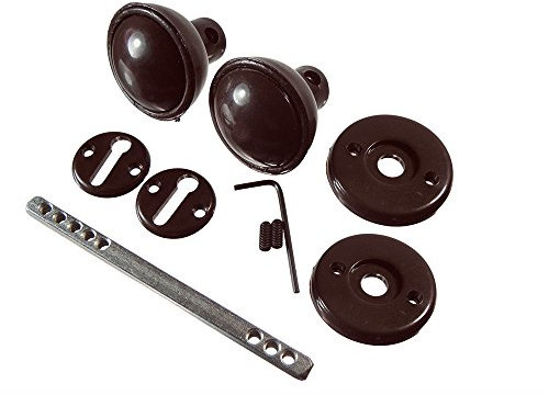 5 x Plastic MORTICE Door KNOB Sets with Spindle & FIXINGS Brown