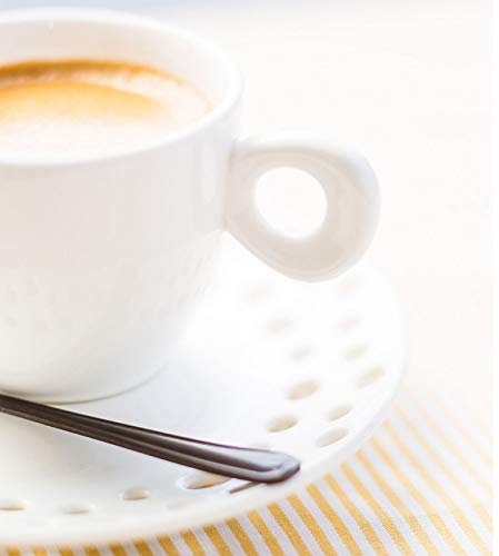 Tasses à café en porcelaine blanche avec sous tasses perforées x 6
