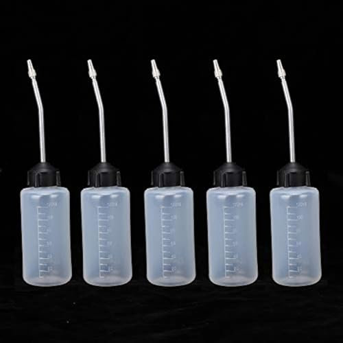Fdit 5Pcs Sewing Machine Oiler 120ML Oil Dispenser Long Tip Oil Bottle with Long Angled Spout for DIY Craft