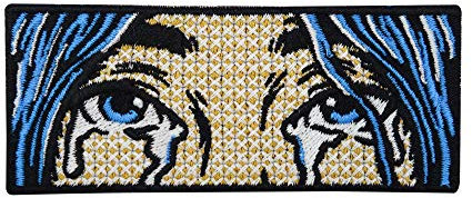 Finally Home Crying Pop Art Women Patch zum Aufbügeln | Augen Patches, Tränen Bügelflicken, Sad Flicken, Traurige Kunst Aufnäher für Jeansjacken