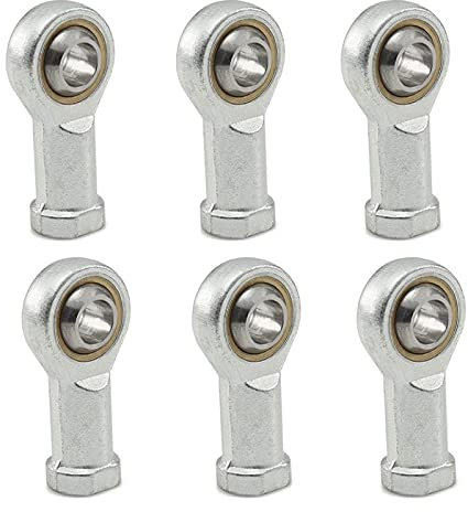 6 Pcs Gelenklager,Lenkkopflager,Kugelgelenk,Gelenkkopf,Rechtsgewinde M8 Spurstangenkopf,Gewindestange,Metrisch Gewinde Gelenkkopf,Uniballgelenk M8,für Sphärische Gleitstangenenden