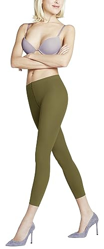 FALKE Damen Leggings Pure Matt 50 DEN Capri W LE halb-blickdicht einfarbig 1 Stück, Grün (Olive 7298), S