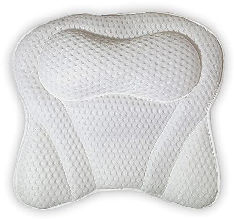 Badewannenkissen, Spa-Kissen mit 3D-Air-Mesh-Technologie und 6 Saugnäpfen. Stützfunktion für Kopf, Rücken, Schulter, Nacken. Geeignet für Badewannen, Whirlpools und Home Spa