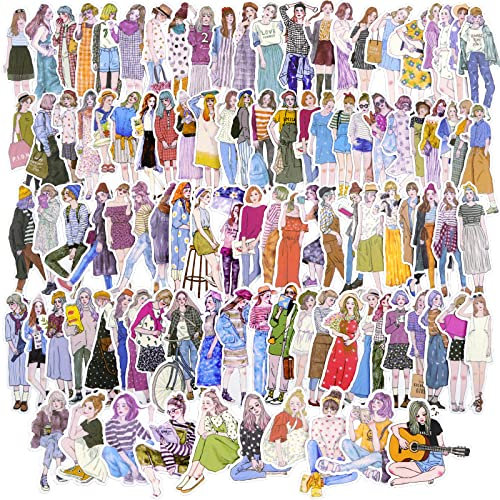 RUIJINSM People Stickers Fashion Lovely Girls Stickers Cartoon Girls Stickers Set Scrapbook Decal Journal Dairy Planner Laptops Phone Case Water Bottle Paper Sticker(Colorful)