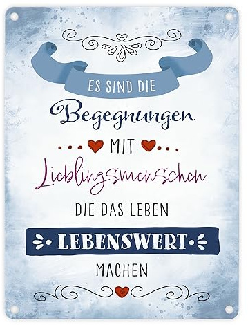 Es sind die Begegnungen mit Lieblingsmenschen Metallschild in 15x20 cm mit Spruch als Geschenk für die Person die dein Leben erst lebenswert macht oder als Geschenk zum