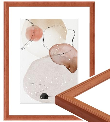 WANDStyle Bilderrahmen 40x50 Kirschbaum, moderner Bilderrahmen Holz 40x50 | Hochwertiger Holzbilderrahmen, Posterrahmen zum Aufhängen, Rahmen 50x40 cm, Fotorahmen H320 - Made in Germany