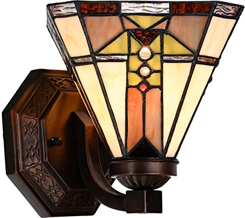 Clayre & Eef LumiLamp 5LL-6100 Wandlampe Tiffany 25x20 cm E27/max 1x40W Mehrfarbig