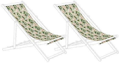 Set di 2 Teli Sostitutivi per Sdraio Fantasie Foglie e Fiori Rosa Multicolore Anzio/Avellino