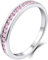 YL Damen Ewigkeitsring 925 Sterling Silber Schliff Oktober Geburtsstein Turmalin Rosa Jahrestag Verlobungsring(Größe 50）
